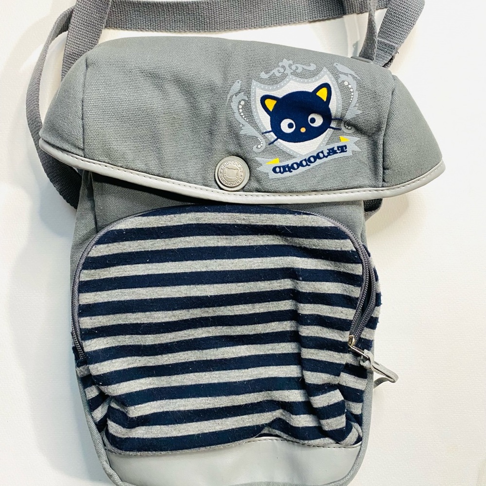 Sanrio Chococat Hello Kitty Gray Black Striped Insulated Tote Bag